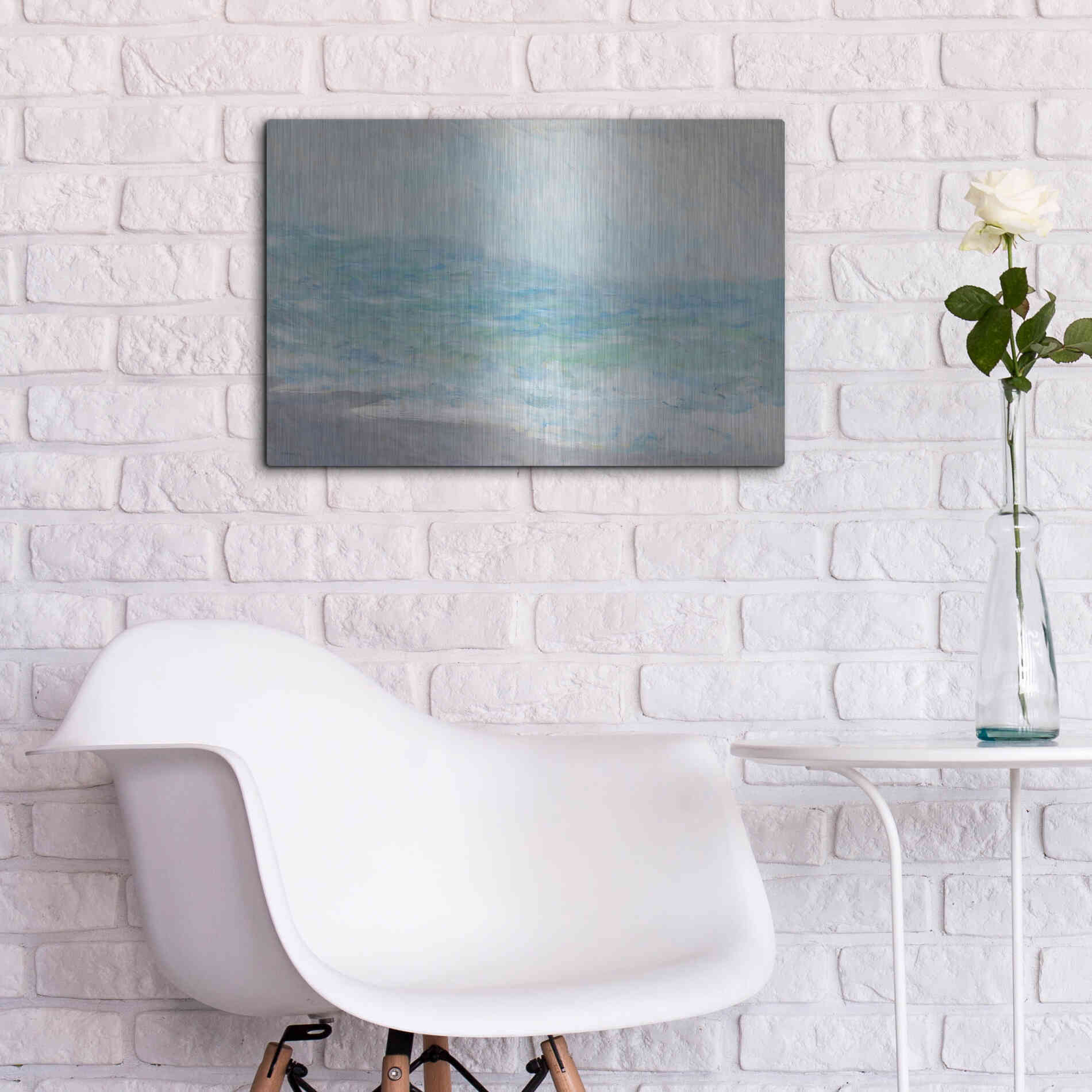 Luxe Metal Art 'Crashing Waves' by Stellar Design Studio, Metal Wall Art,24x16
