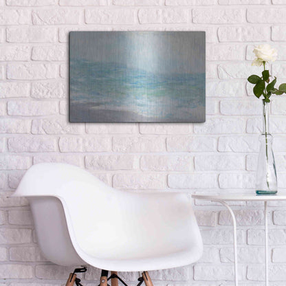 Luxe Metal Art 'Crashing Waves' by Stellar Design Studio, Metal Wall Art,24x16