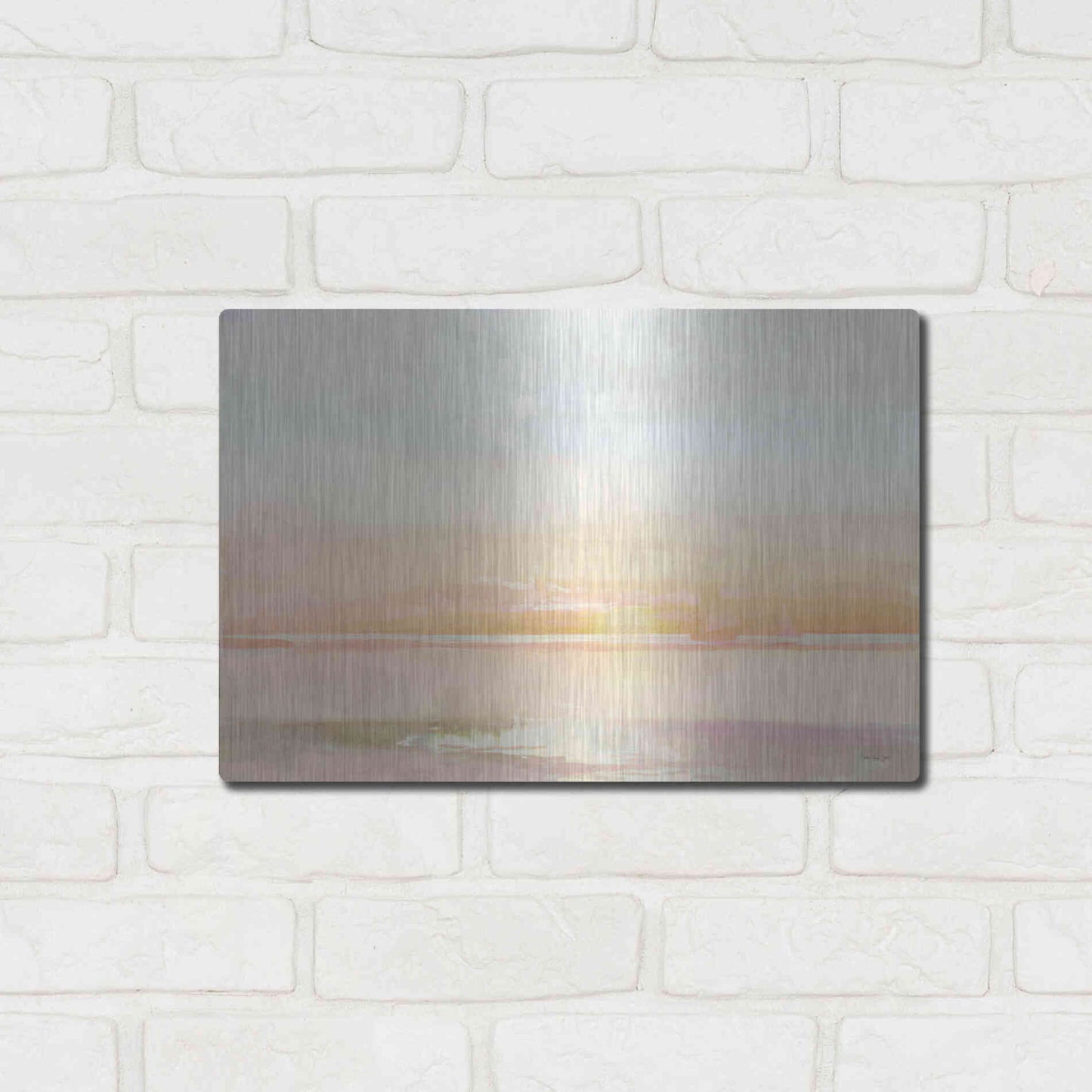 Luxe Metal Art 'Peaceful Shore 1' by Stellar Design Studio, Metal Wall Art,16x12