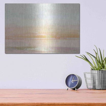 Luxe Metal Art 'Peaceful Shore 1' by Stellar Design Studio, Metal Wall Art,16x12
