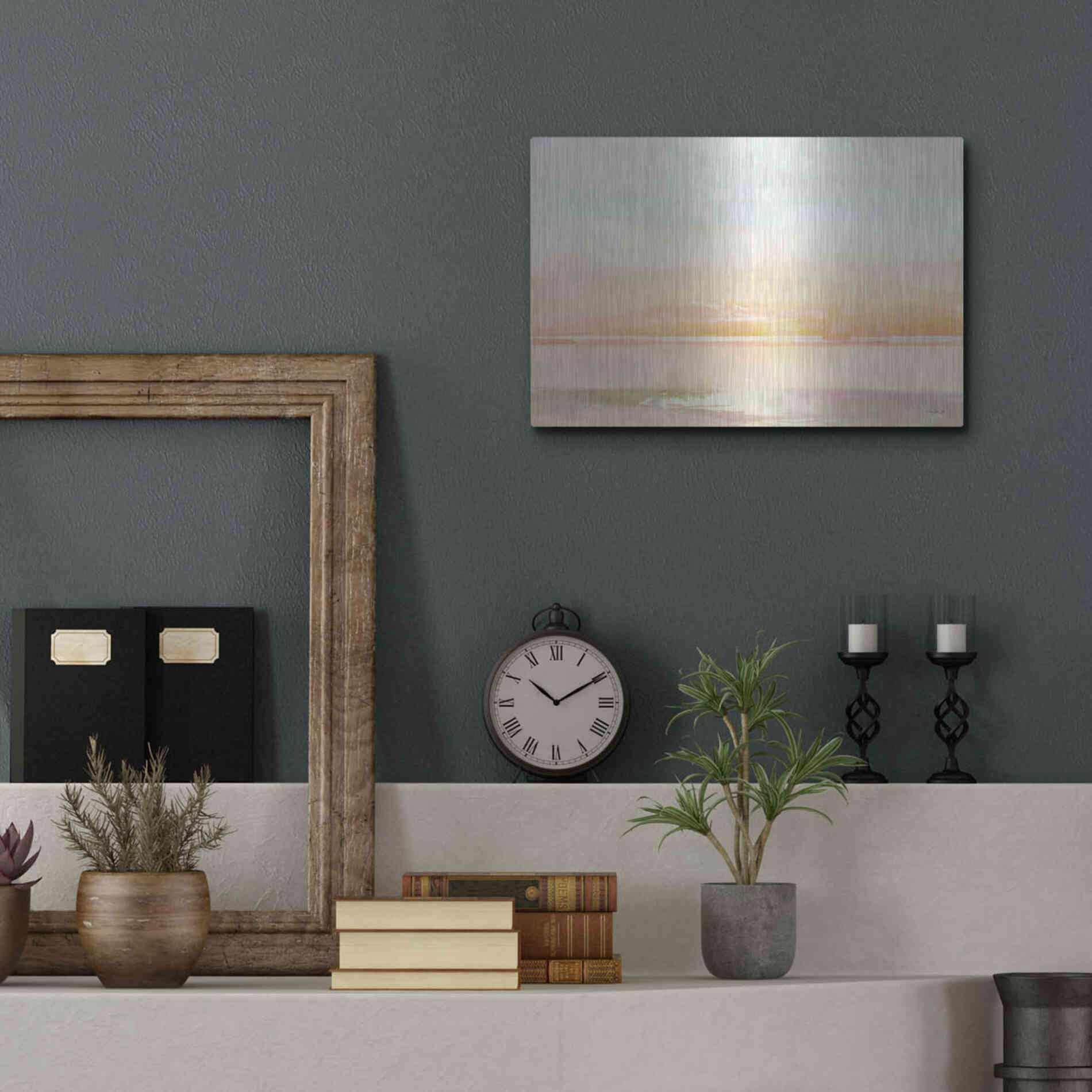 Luxe Metal Art 'Peaceful Shore 1' by Stellar Design Studio, Metal Wall Art,16x12