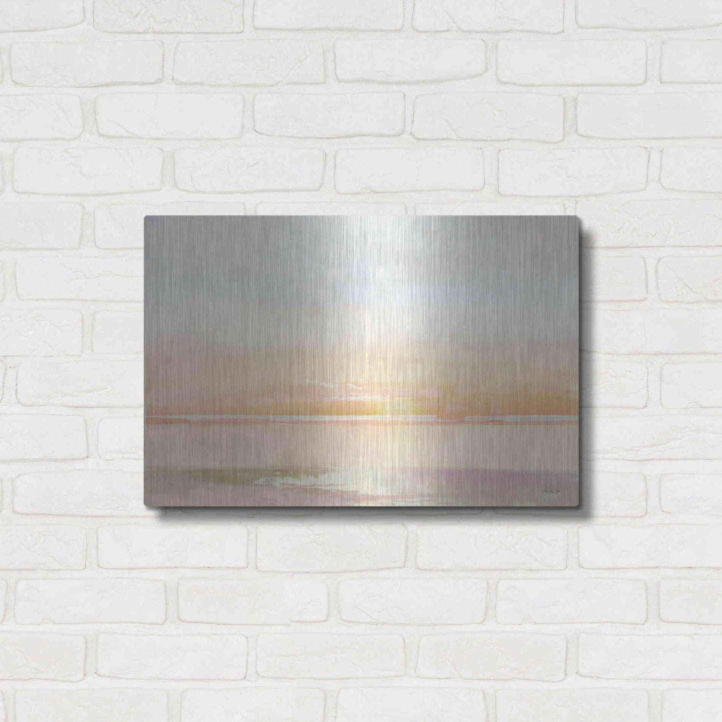Luxe Metal Art 'Peaceful Shore 1' by Stellar Design Studio, Metal Wall Art,24x16