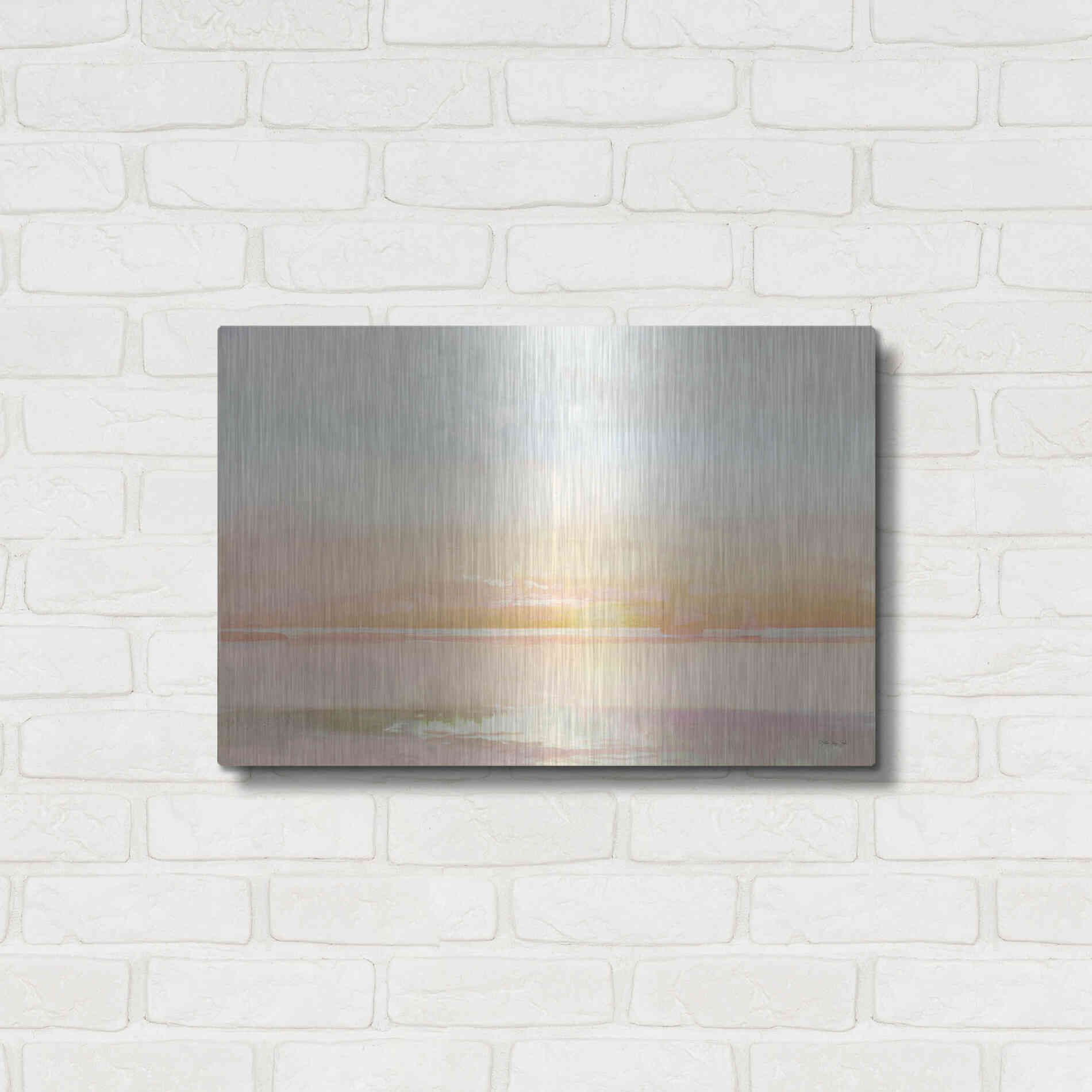 Luxe Metal Art 'Peaceful Shore 1' by Stellar Design Studio, Metal Wall Art,24x16