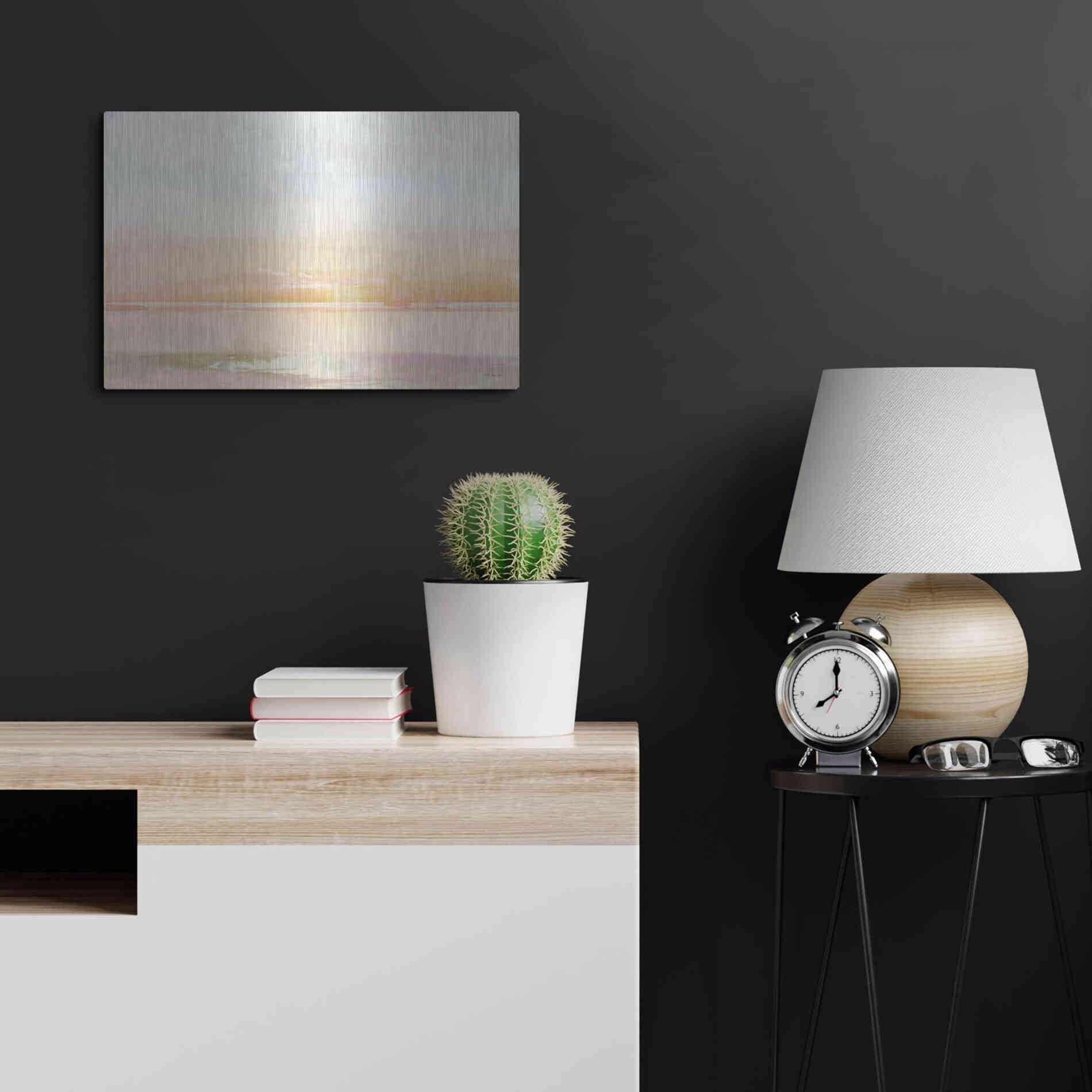 Luxe Metal Art 'Peaceful Shore 1' by Stellar Design Studio, Metal Wall Art,24x16