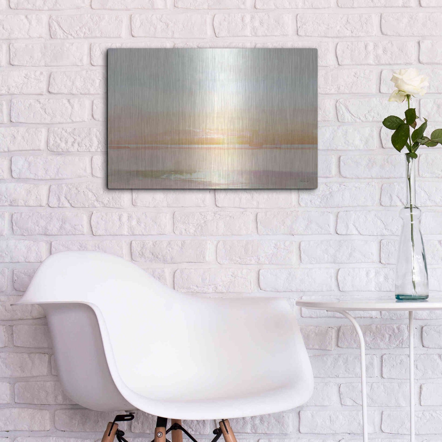 Luxe Metal Art 'Peaceful Shore 1' by Stellar Design Studio, Metal Wall Art,24x16