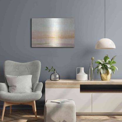 Luxe Metal Art 'Peaceful Shore 1' by Stellar Design Studio, Metal Wall Art,24x16