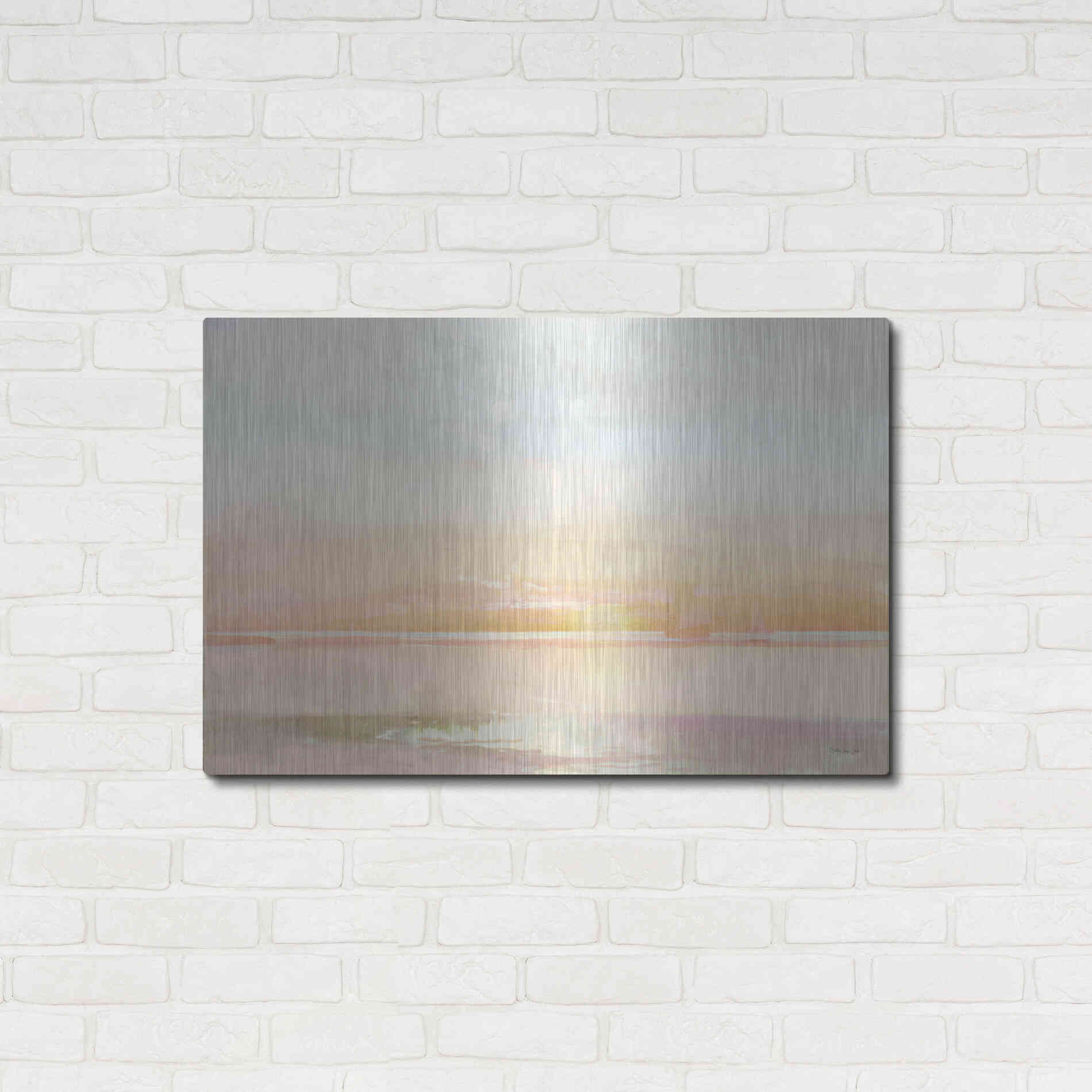 Luxe Metal Art 'Peaceful Shore 1' by Stellar Design Studio, Metal Wall Art,36x24