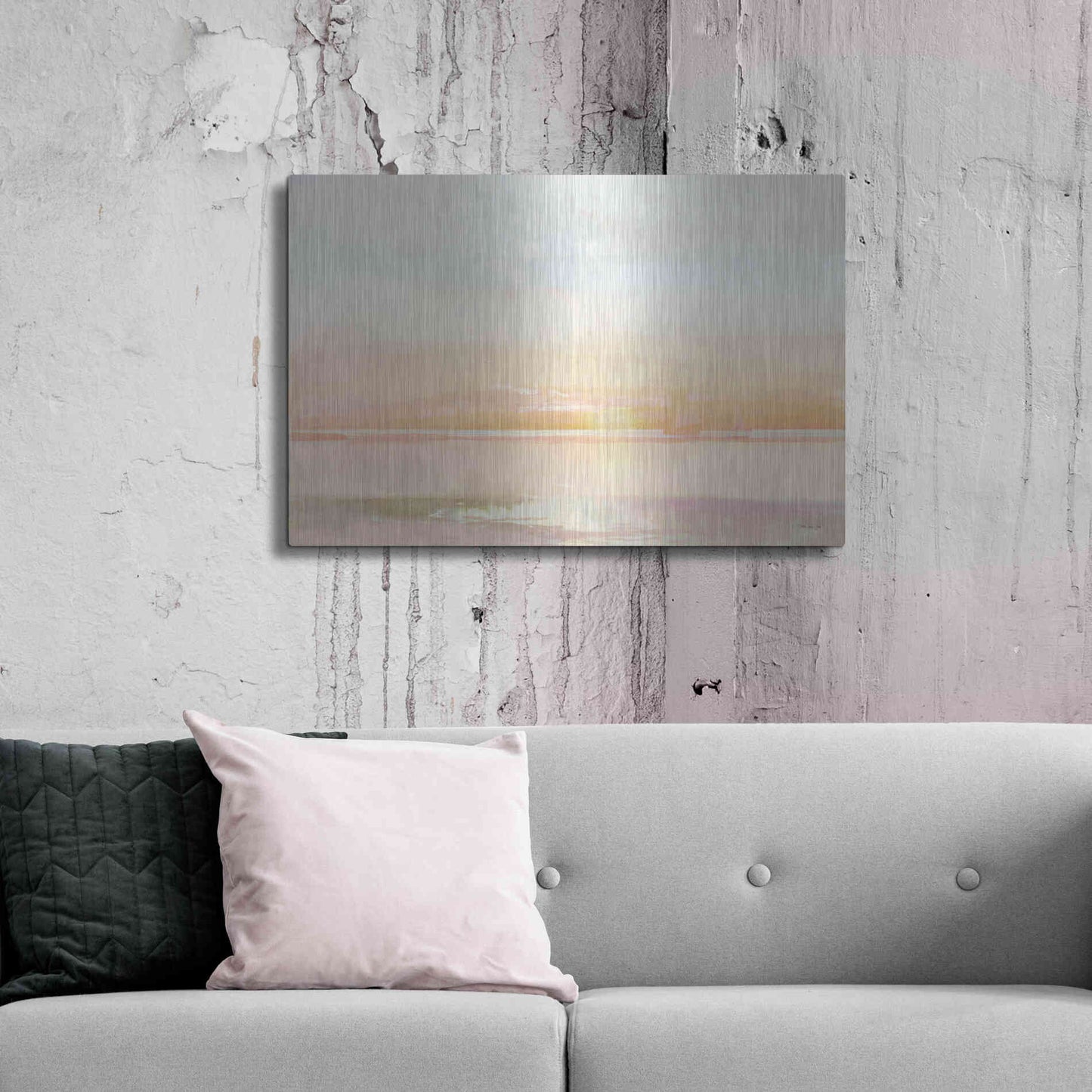 Luxe Metal Art 'Peaceful Shore 1' by Stellar Design Studio, Metal Wall Art,36x24
