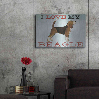 Luxe Metal Art 'Beagle Canoe - I Love My Beagle II' by Ryan Fowler, Metal Wall Art,36x24
