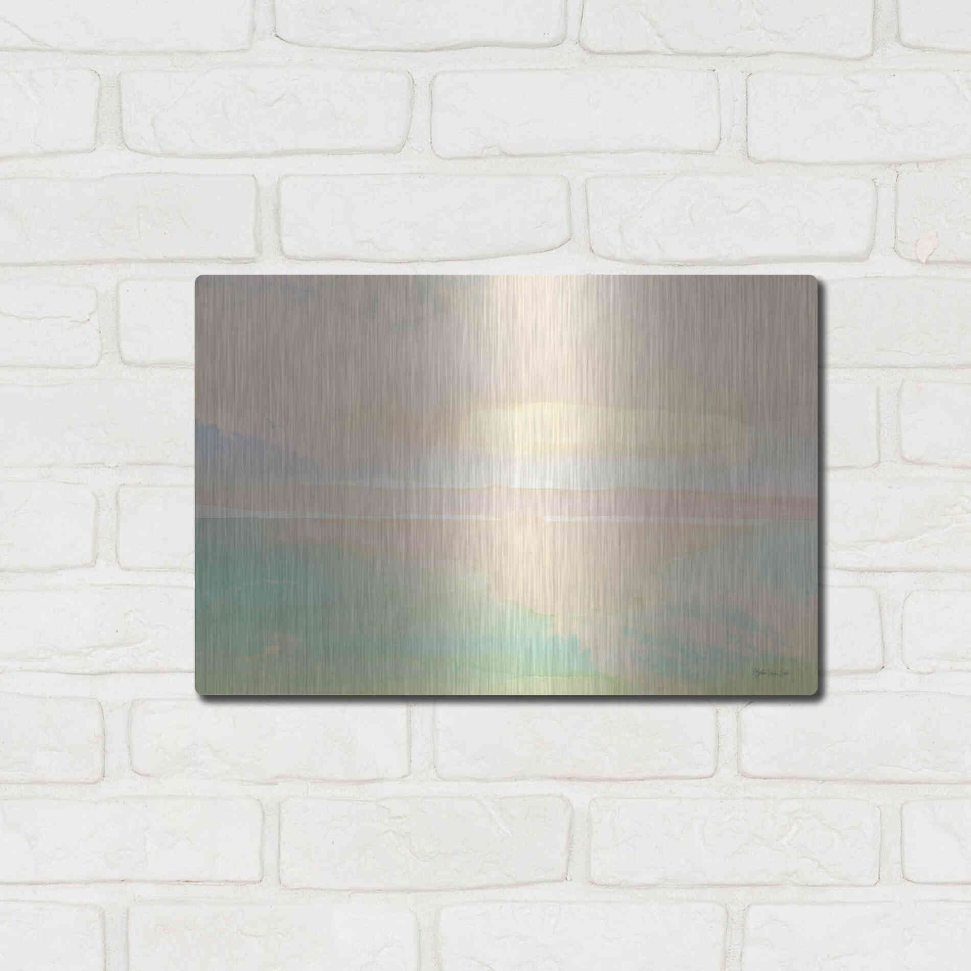 Luxe Metal Art 'Peaceful Shore 2' by Stellar Design Studio, Metal Wall Art,16x12