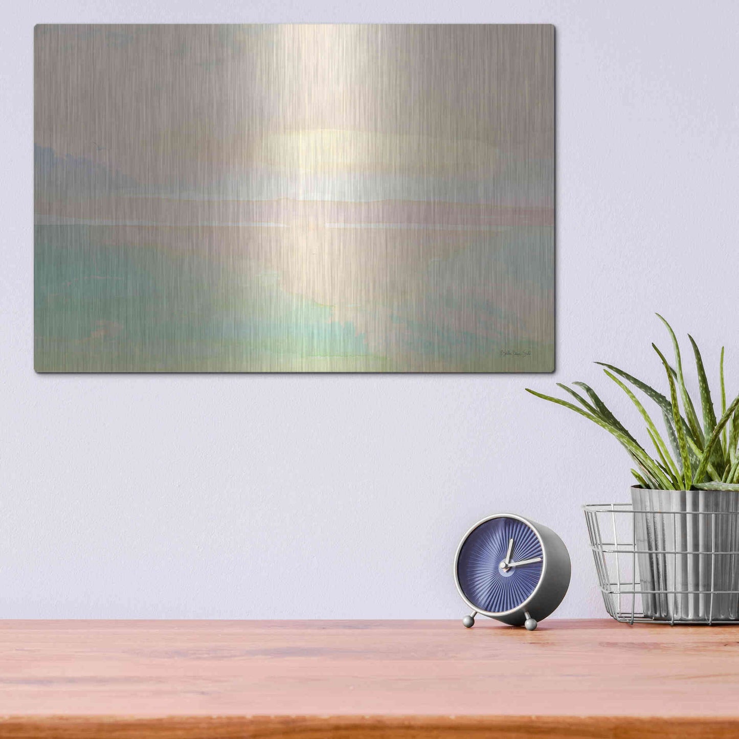 Luxe Metal Art 'Peaceful Shore 2' by Stellar Design Studio, Metal Wall Art,16x12