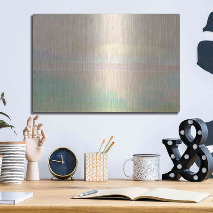 Luxe Metal Art 'Peaceful Shore 2' by Stellar Design Studio, Metal Wall Art,16x12
