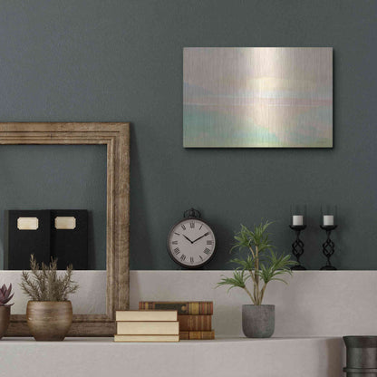 Luxe Metal Art 'Peaceful Shore 2' by Stellar Design Studio, Metal Wall Art,16x12
