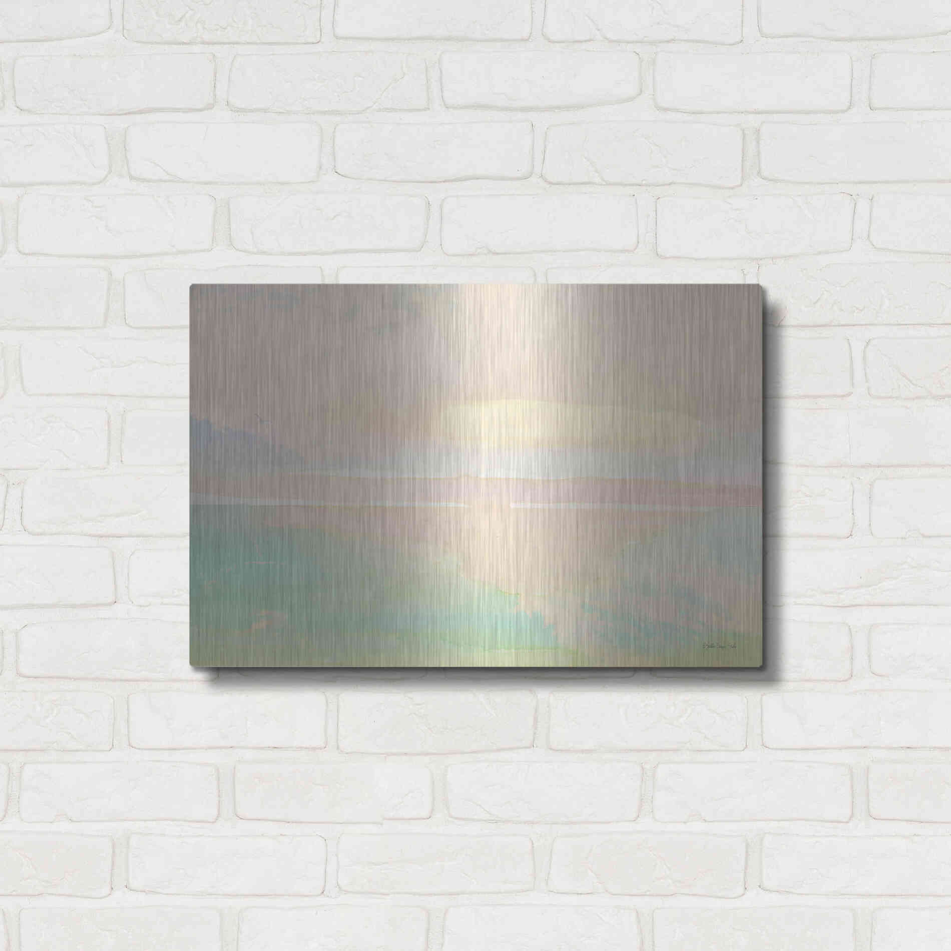 Luxe Metal Art 'Peaceful Shore 2' by Stellar Design Studio, Metal Wall Art,24x16