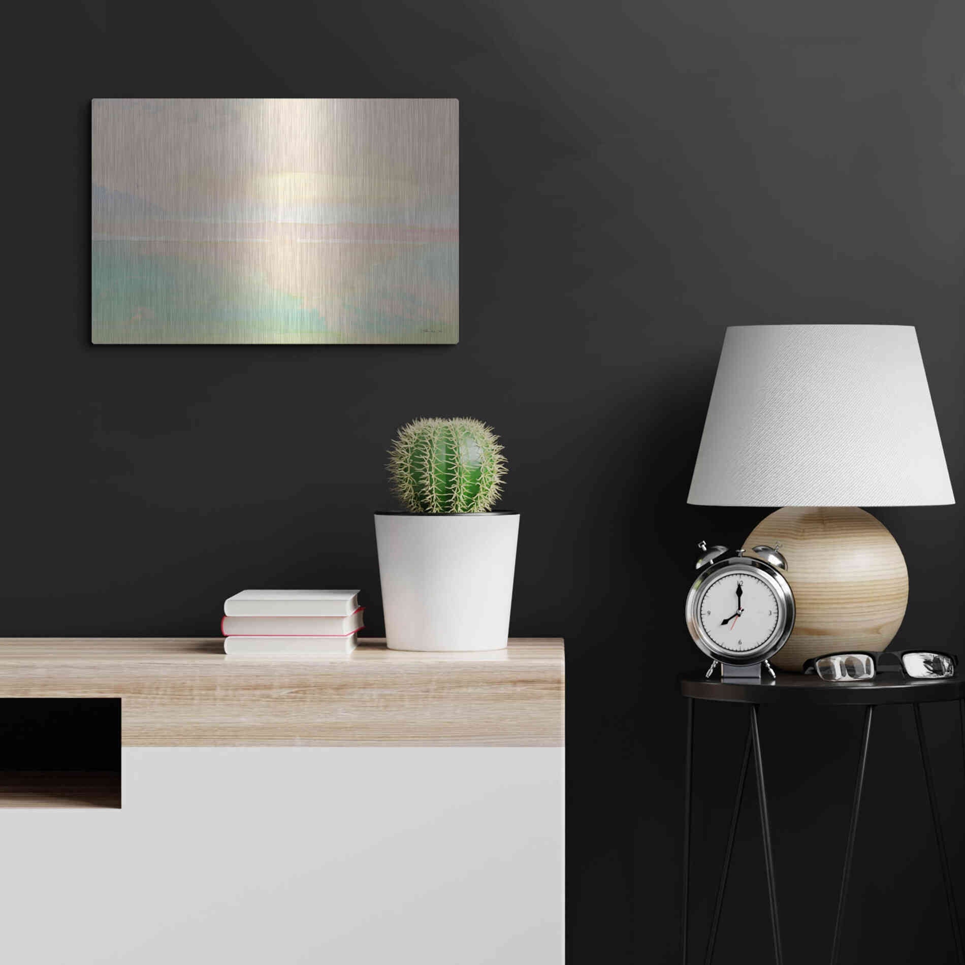 Luxe Metal Art 'Peaceful Shore 2' by Stellar Design Studio, Metal Wall Art,24x16
