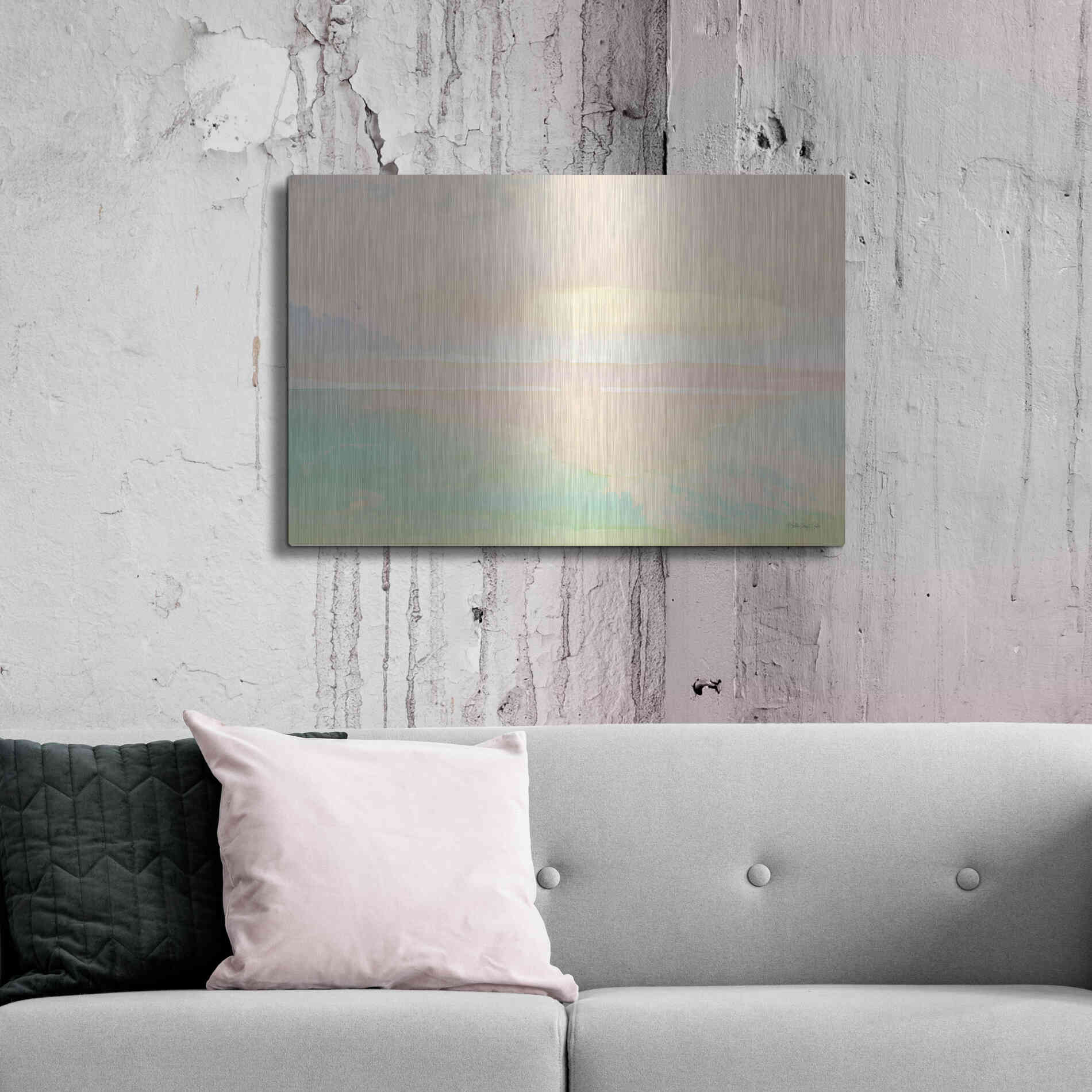 Luxe Metal Art 'Peaceful Shore 2' by Stellar Design Studio, Metal Wall Art,36x24