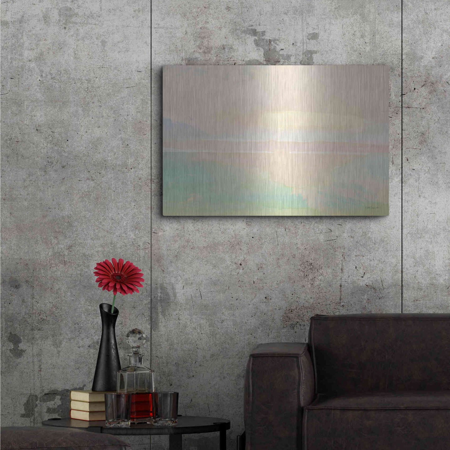 Luxe Metal Art 'Peaceful Shore 2' by Stellar Design Studio, Metal Wall Art,36x24