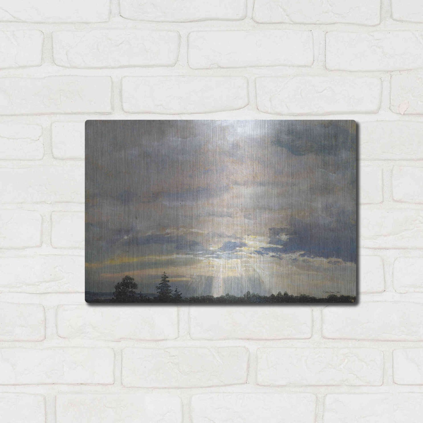 Luxe Metal Art 'Cloud Study with Sunbeams' by Stellar Design Studio, Metal Wall Art,16x12