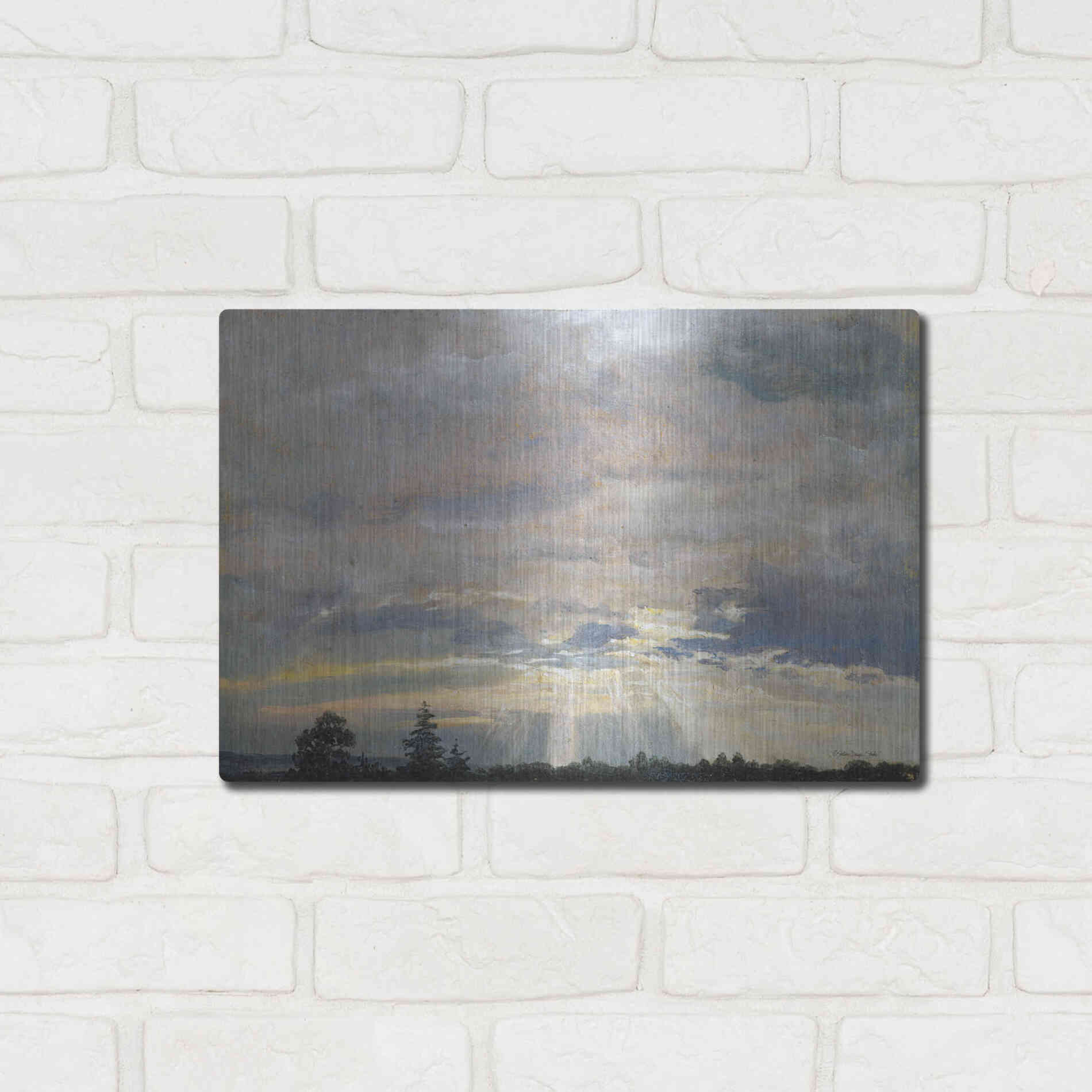 Luxe Metal Art 'Cloud Study with Sunbeams' by Stellar Design Studio, Metal Wall Art,16x12