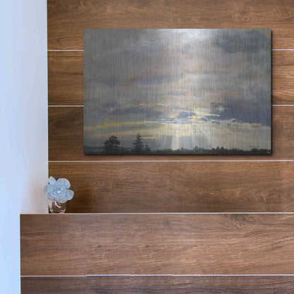 Luxe Metal Art 'Cloud Study with Sunbeams' by Stellar Design Studio, Metal Wall Art,16x12