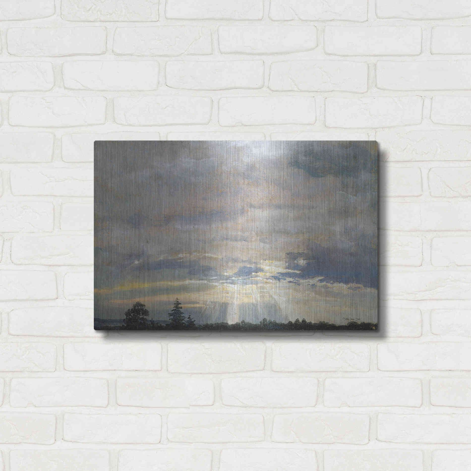 Luxe Metal Art 'Cloud Study with Sunbeams' by Stellar Design Studio, Metal Wall Art,24x16