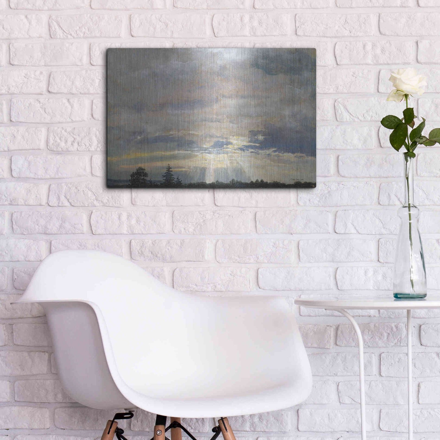 Luxe Metal Art 'Cloud Study with Sunbeams' by Stellar Design Studio, Metal Wall Art,24x16