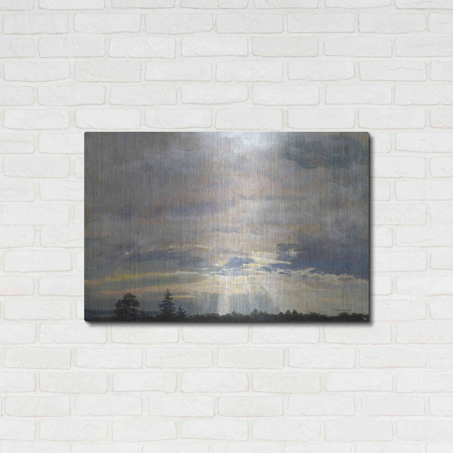 Luxe Metal Art 'Cloud Study with Sunbeams' by Stellar Design Studio, Metal Wall Art,36x24