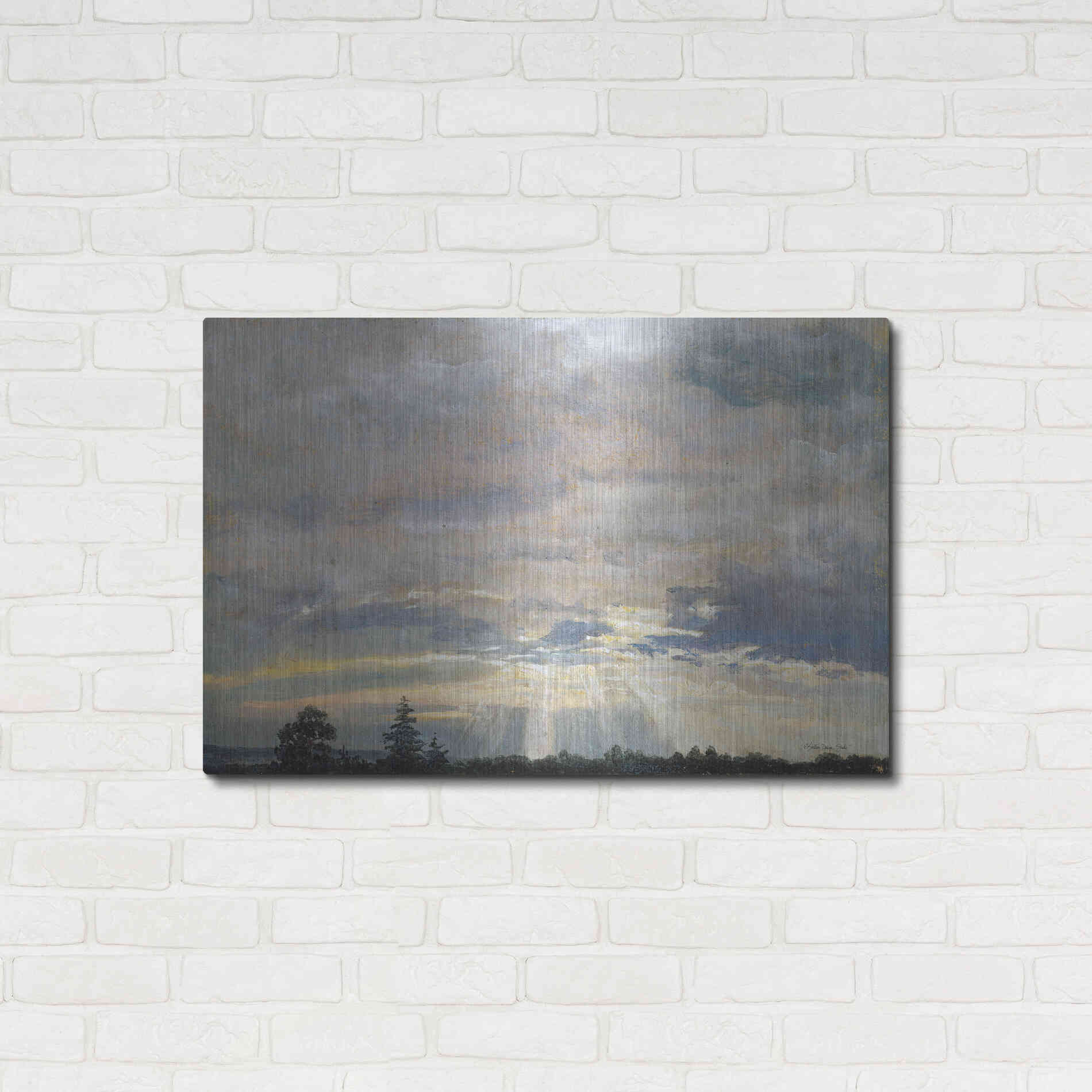 Luxe Metal Art 'Cloud Study with Sunbeams' by Stellar Design Studio, Metal Wall Art,36x24