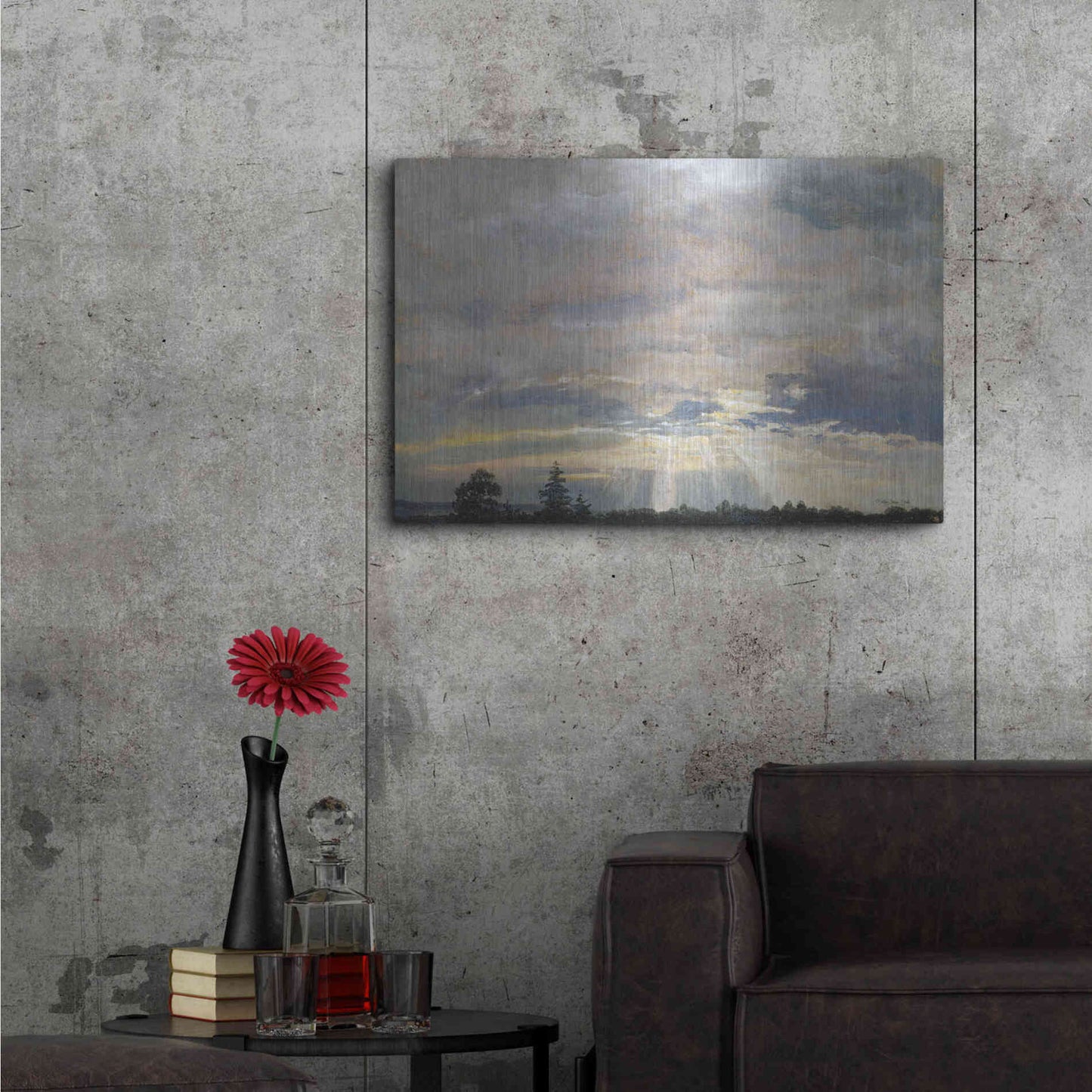 Luxe Metal Art 'Cloud Study with Sunbeams' by Stellar Design Studio, Metal Wall Art,36x24