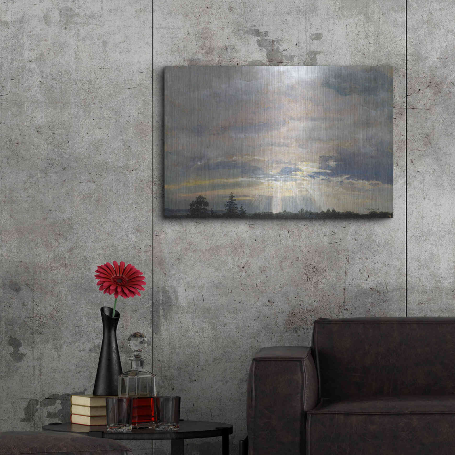 Luxe Metal Art 'Cloud Study with Sunbeams' by Stellar Design Studio, Metal Wall Art,36x24