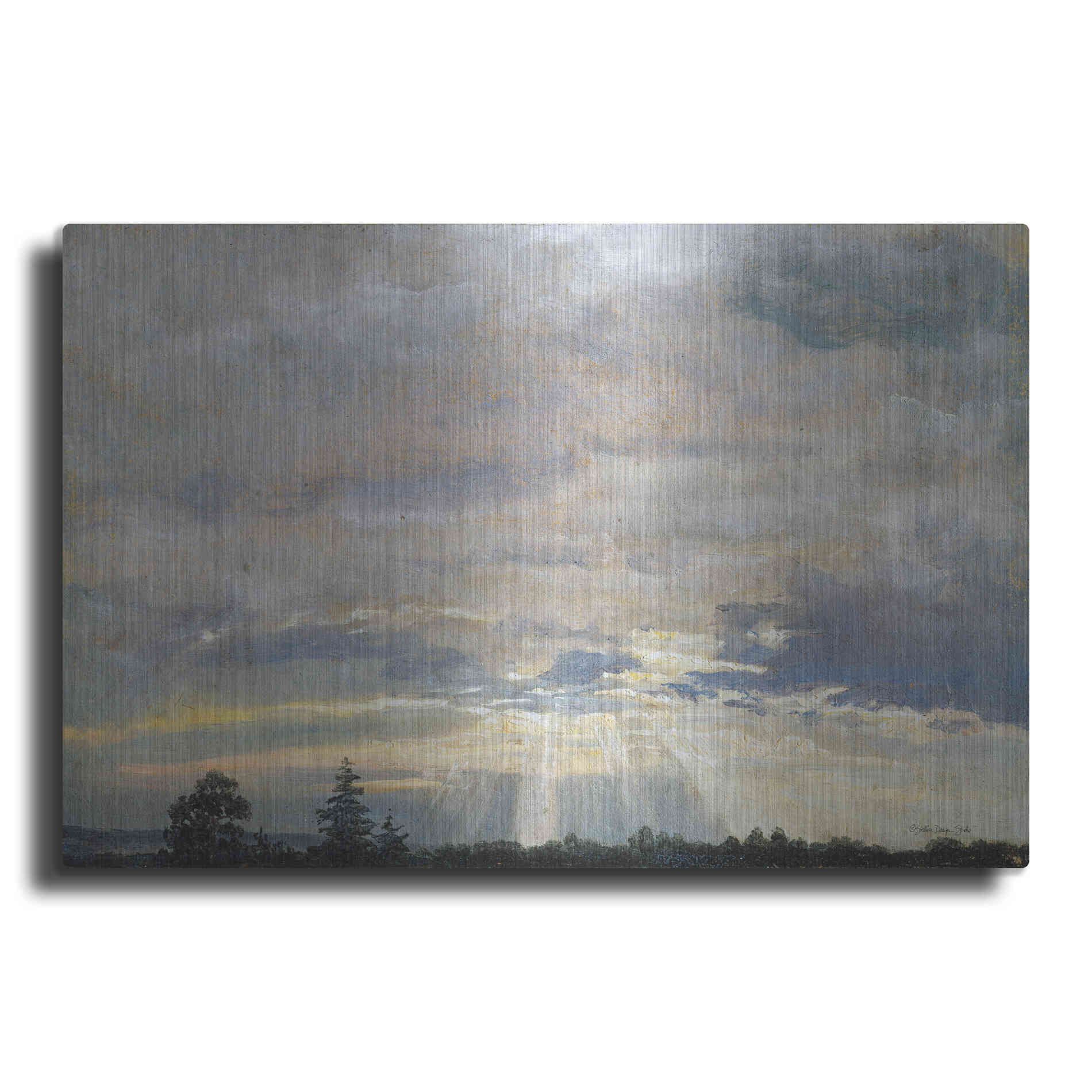 Luxe Metal Art 'Cloud Study with Sunbeams' by Stellar Design Studio, Metal Wall Art