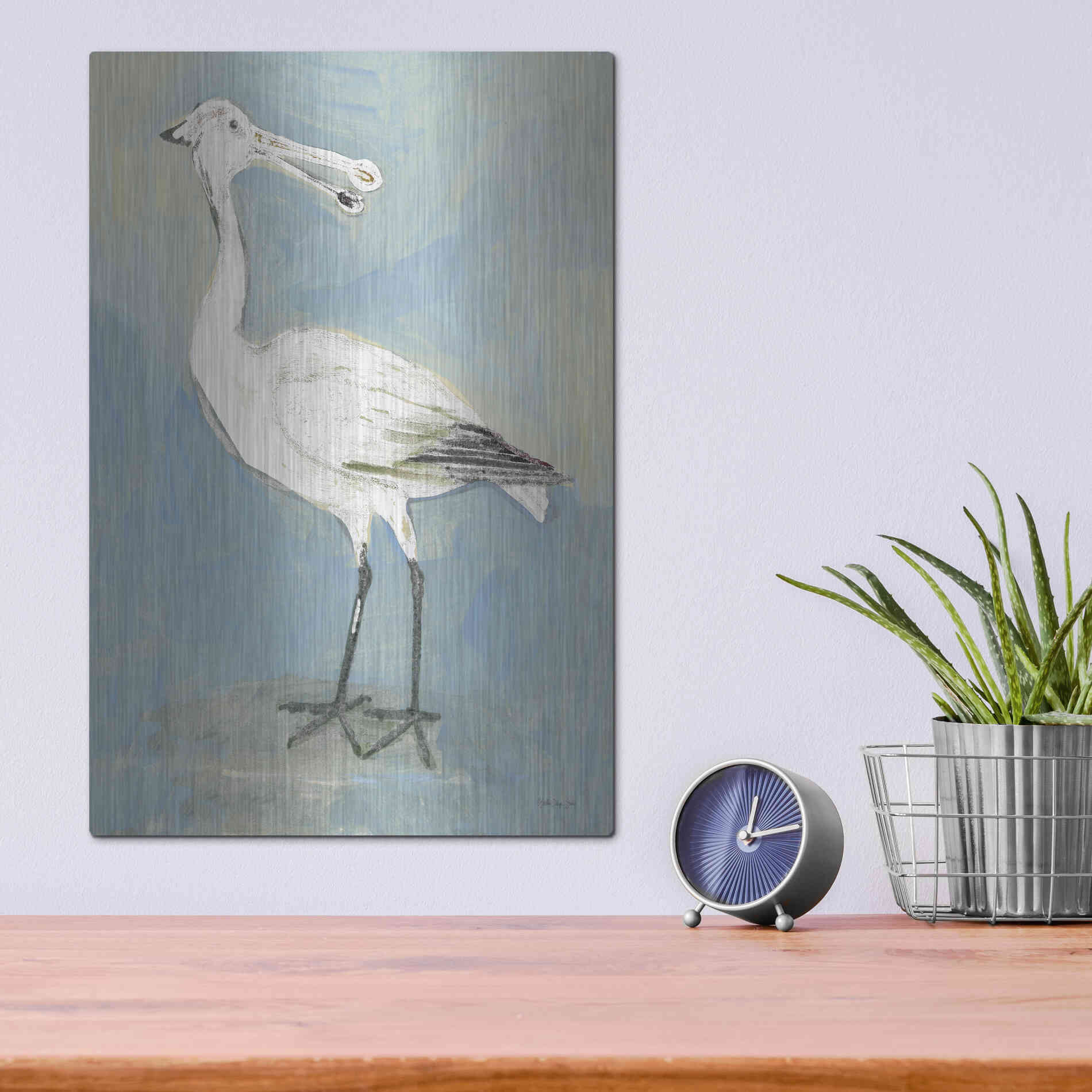 Luxe Metal Art 'Sea Bird 1' by Stellar Design Studio, Metal Wall Art,12x16