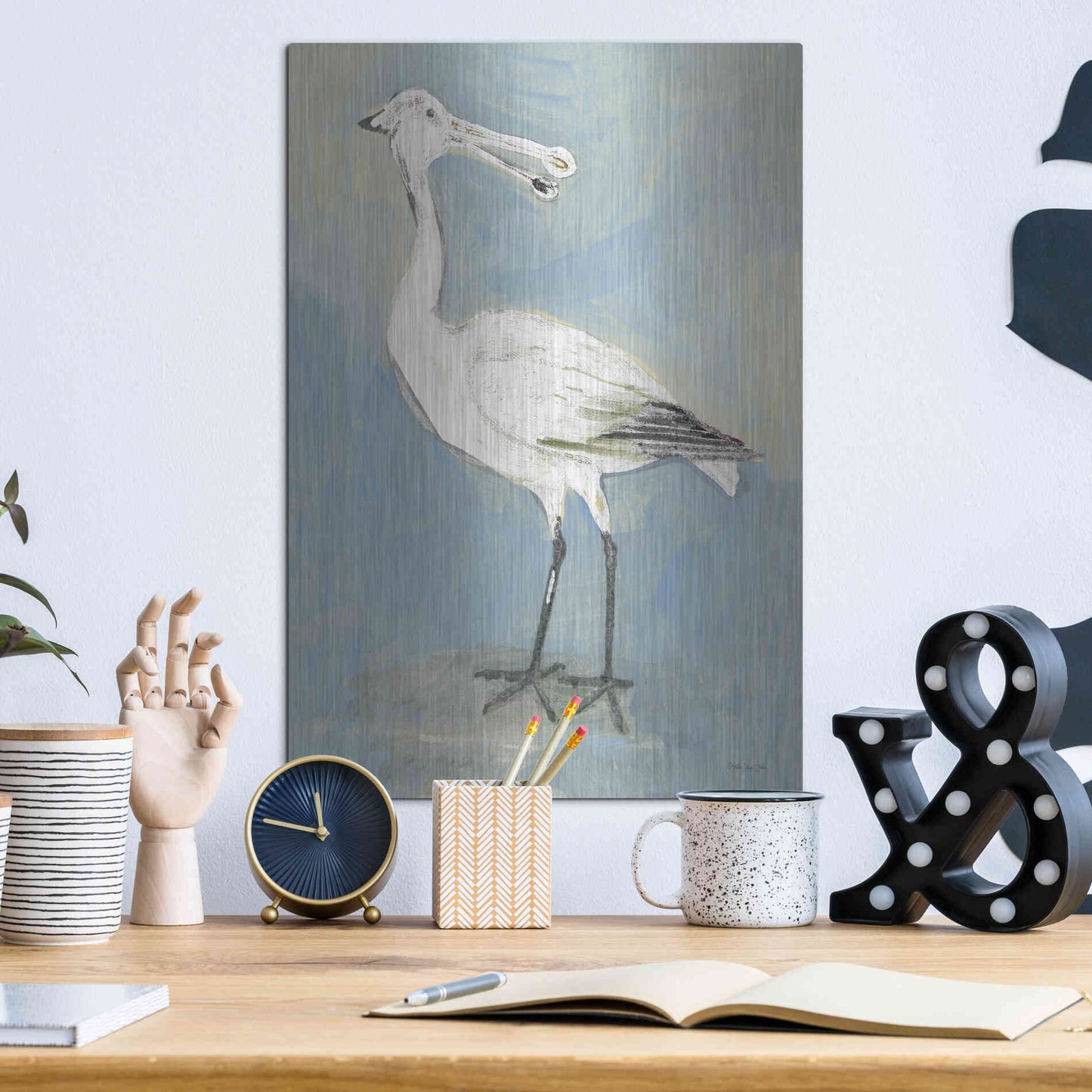 Luxe Metal Art 'Sea Bird 1' by Stellar Design Studio, Metal Wall Art,12x16