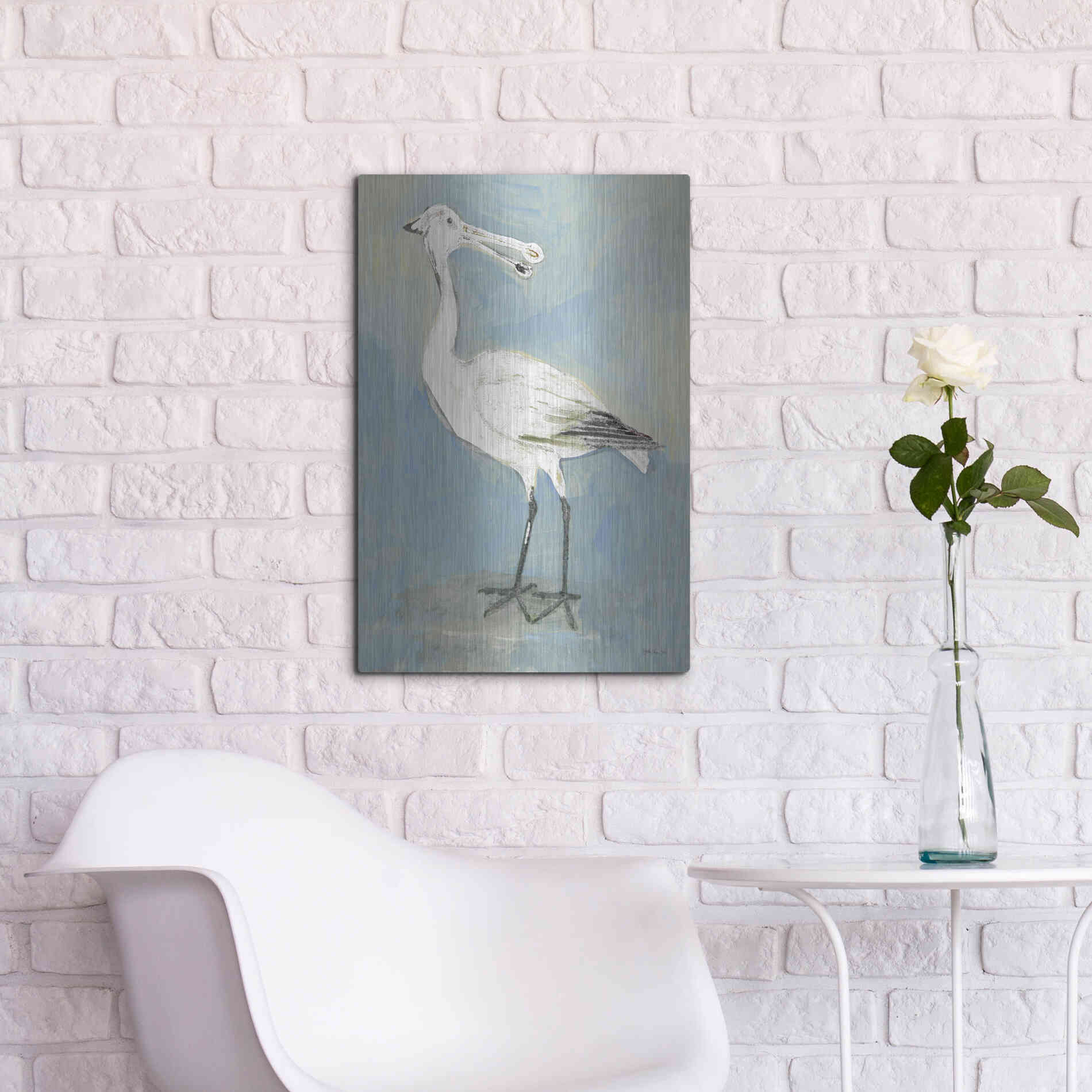 Luxe Metal Art 'Sea Bird 1' by Stellar Design Studio, Metal Wall Art,16x24