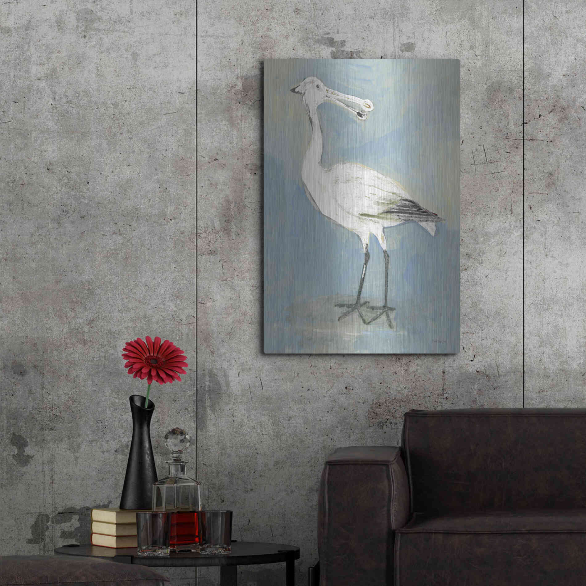 Luxe Metal Art 'Sea Bird 1' by Stellar Design Studio, Metal Wall Art,24x36