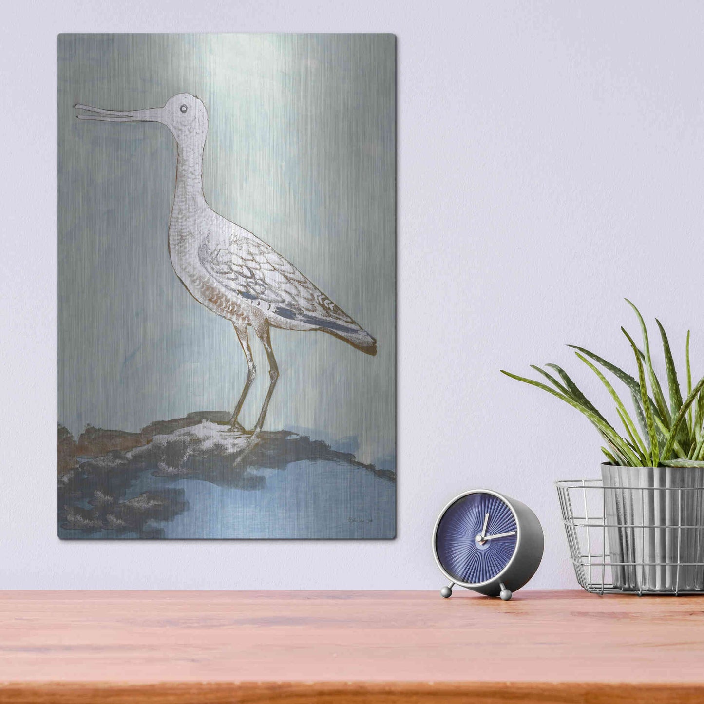 Luxe Metal Art 'Sea Bird 2' by Stellar Design Studio, Metal Wall Art,12x16