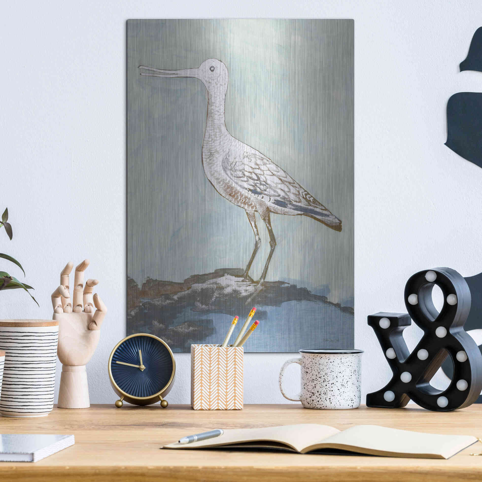 Luxe Metal Art 'Sea Bird 2' by Stellar Design Studio, Metal Wall Art,12x16