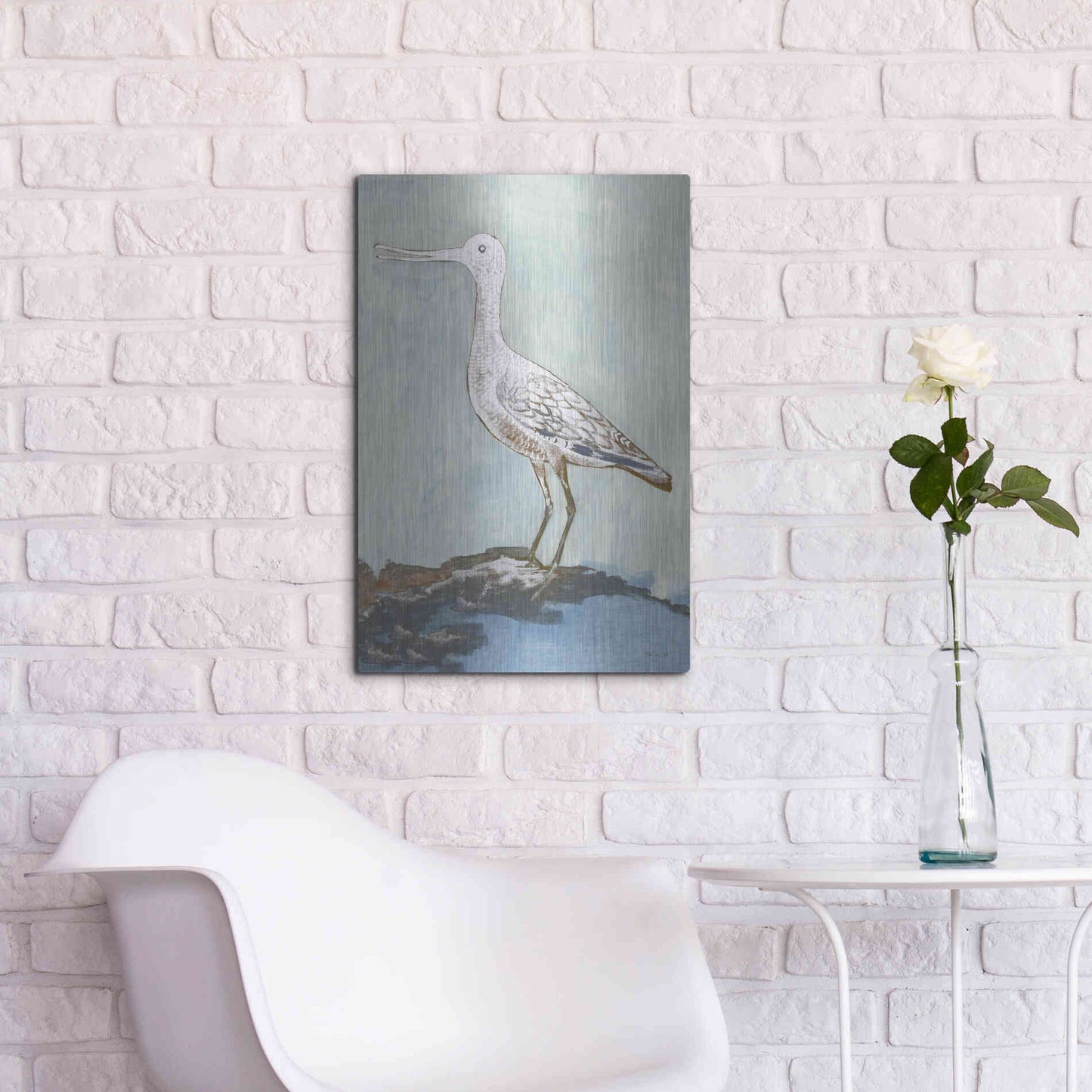 Luxe Metal Art 'Sea Bird 2' by Stellar Design Studio, Metal Wall Art,16x24