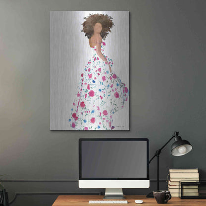 Luxe Metal Art 'Floral Gown 1' by Stellar Design Studio, Metal Wall Art,24x36