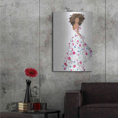 Luxe Metal Art 'Floral Gown 1' by Stellar Design Studio, Metal Wall Art,24x36