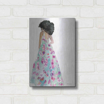Luxe Metal Art 'Floral Gown 2' by Stellar Design Studio, Metal Wall Art,12x16