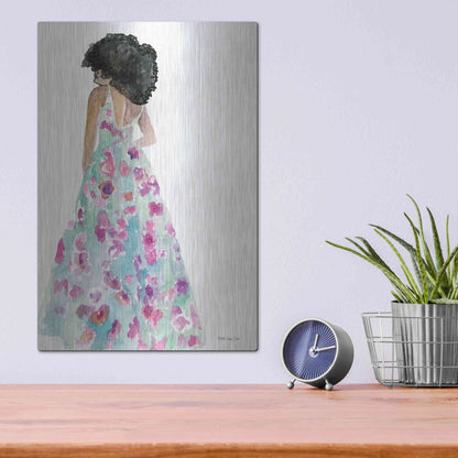 Luxe Metal Art 'Floral Gown 2' by Stellar Design Studio, Metal Wall Art,12x16