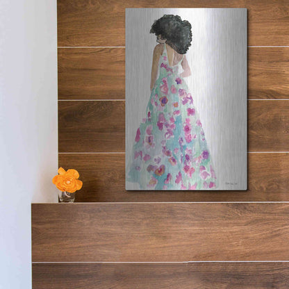 Luxe Metal Art 'Floral Gown 2' by Stellar Design Studio, Metal Wall Art,12x16