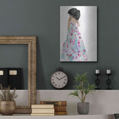 Luxe Metal Art 'Floral Gown 2' by Stellar Design Studio, Metal Wall Art,12x16