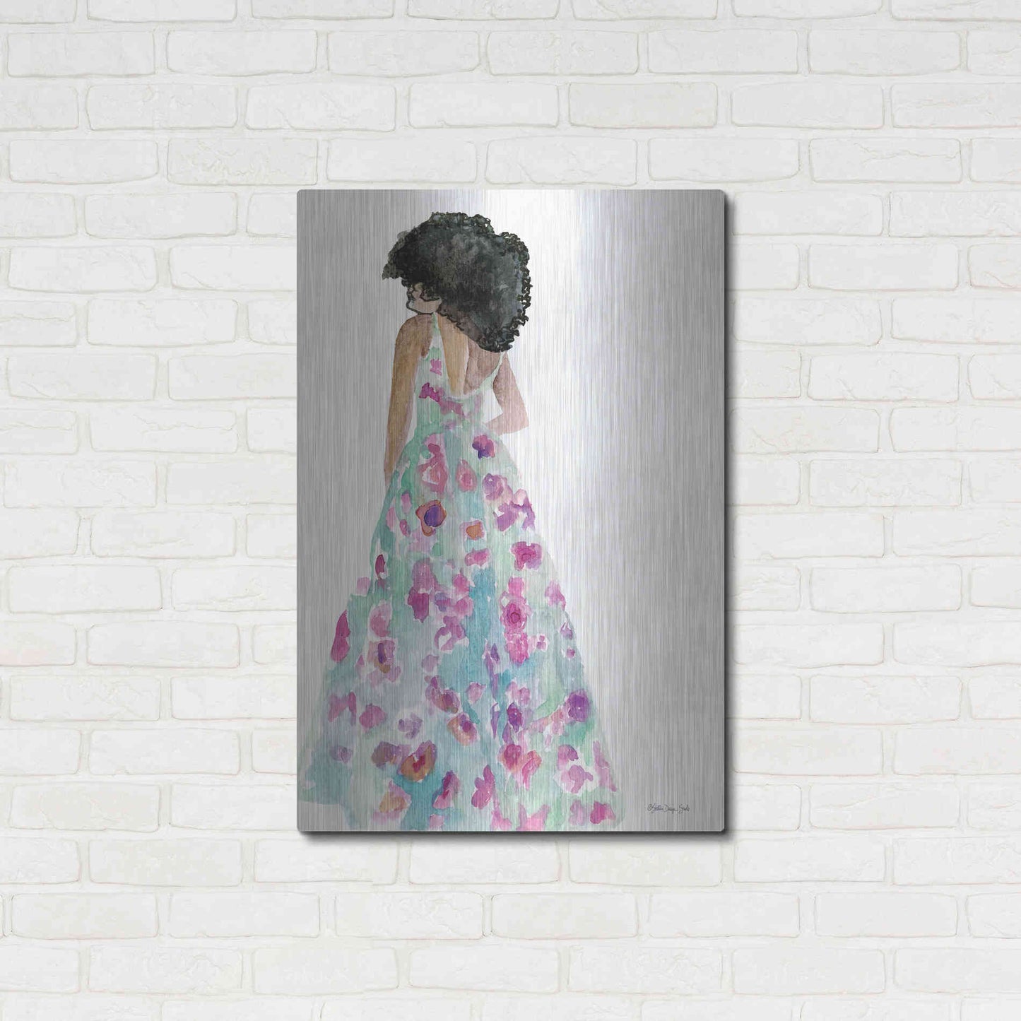 Luxe Metal Art 'Floral Gown 2' by Stellar Design Studio, Metal Wall Art,24x36