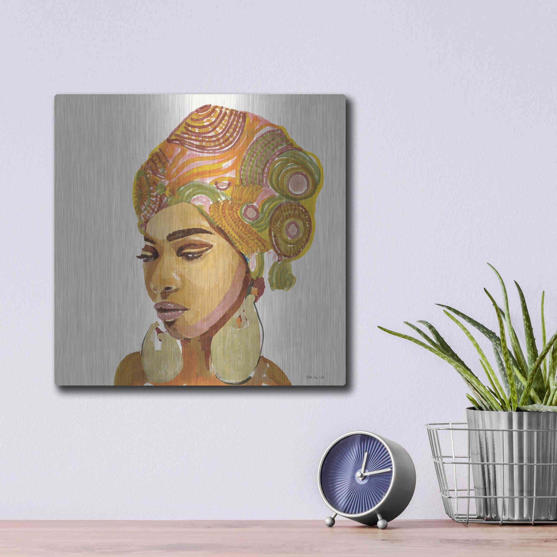 Luxe Metal Art 'Inner Strength' by Stellar Design Studio, Metal Wall Art,12x12