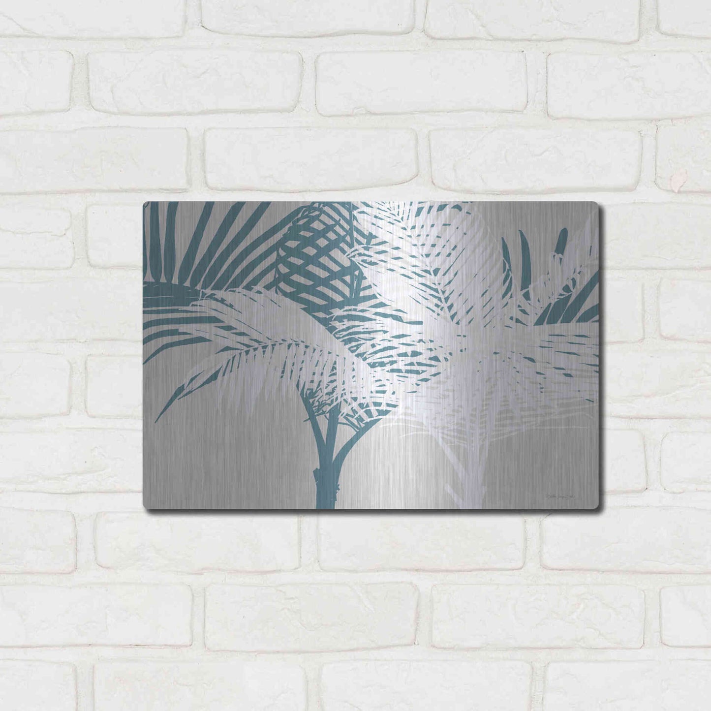 Luxe Metal Art 'Transitioning Palm Pattern' by Stellar Design Studio, Metal Wall Art,16x12