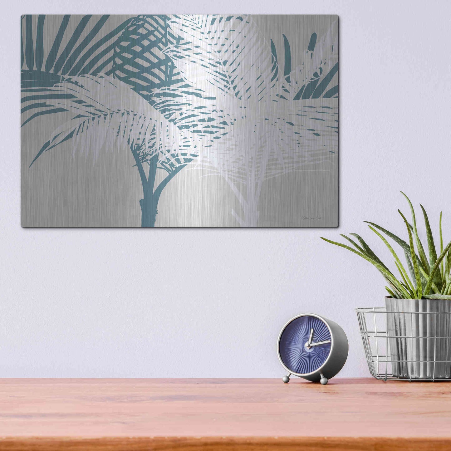 Luxe Metal Art 'Transitioning Palm Pattern' by Stellar Design Studio, Metal Wall Art,16x12