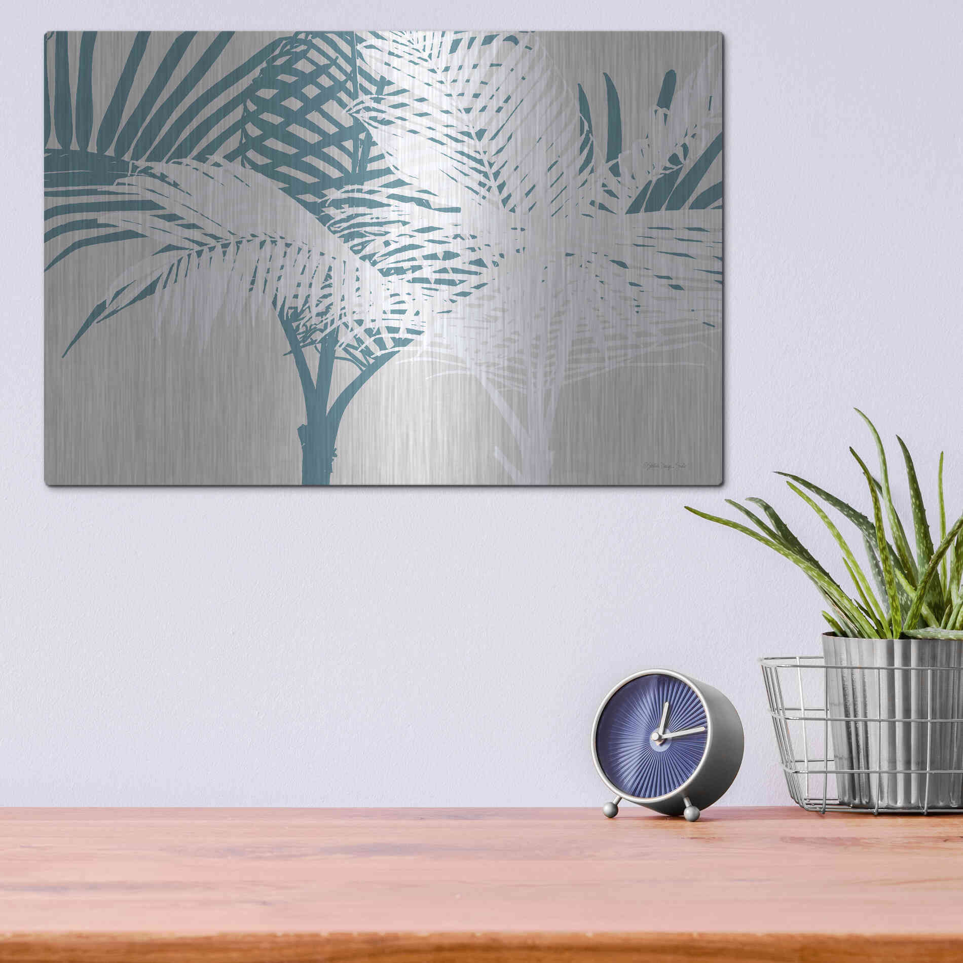 Luxe Metal Art 'Transitioning Palm Pattern' by Stellar Design Studio, Metal Wall Art,16x12