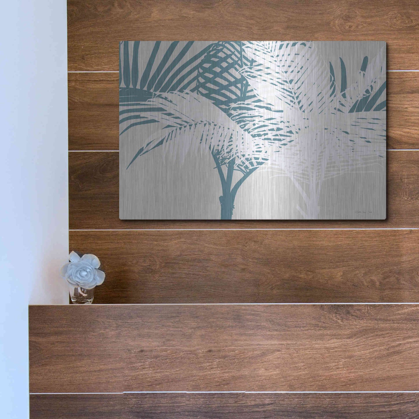 Luxe Metal Art 'Transitioning Palm Pattern' by Stellar Design Studio, Metal Wall Art,16x12